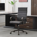 Okeysen Leather Office Desk Chair - Ergonomic Mid Century Modern