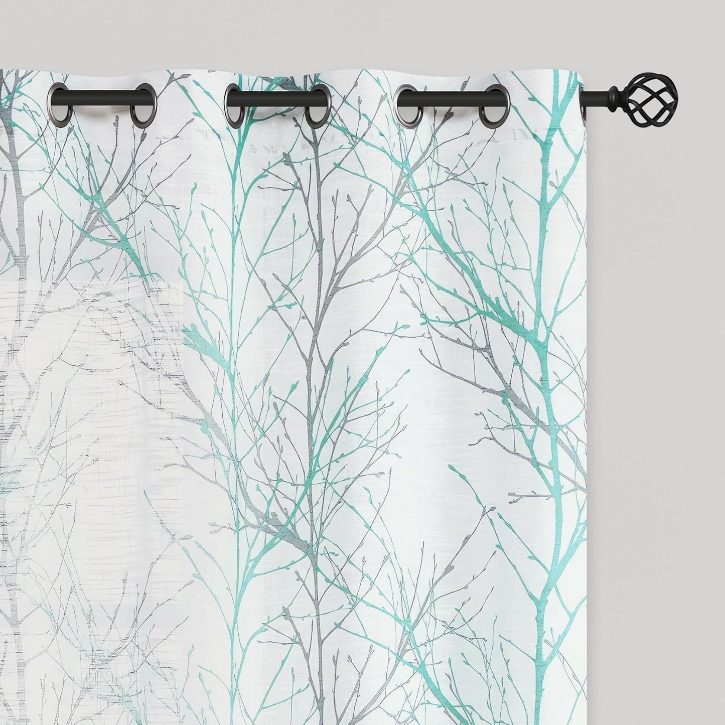 FMFUNCTEX Linen Semi Sheer Curtains for Bedroom and Living Room