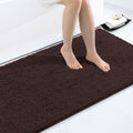 Chenille Bathroom Rug 40x32 in Brown - Plush Non-Slip Bath Mat