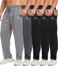 5 Pack Mens Sweatpants for Men with Zip Pockets - Loose Mesh Joggers