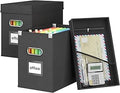 Huolewa File Organizer Boxes with Lids - Collapsible Letter File