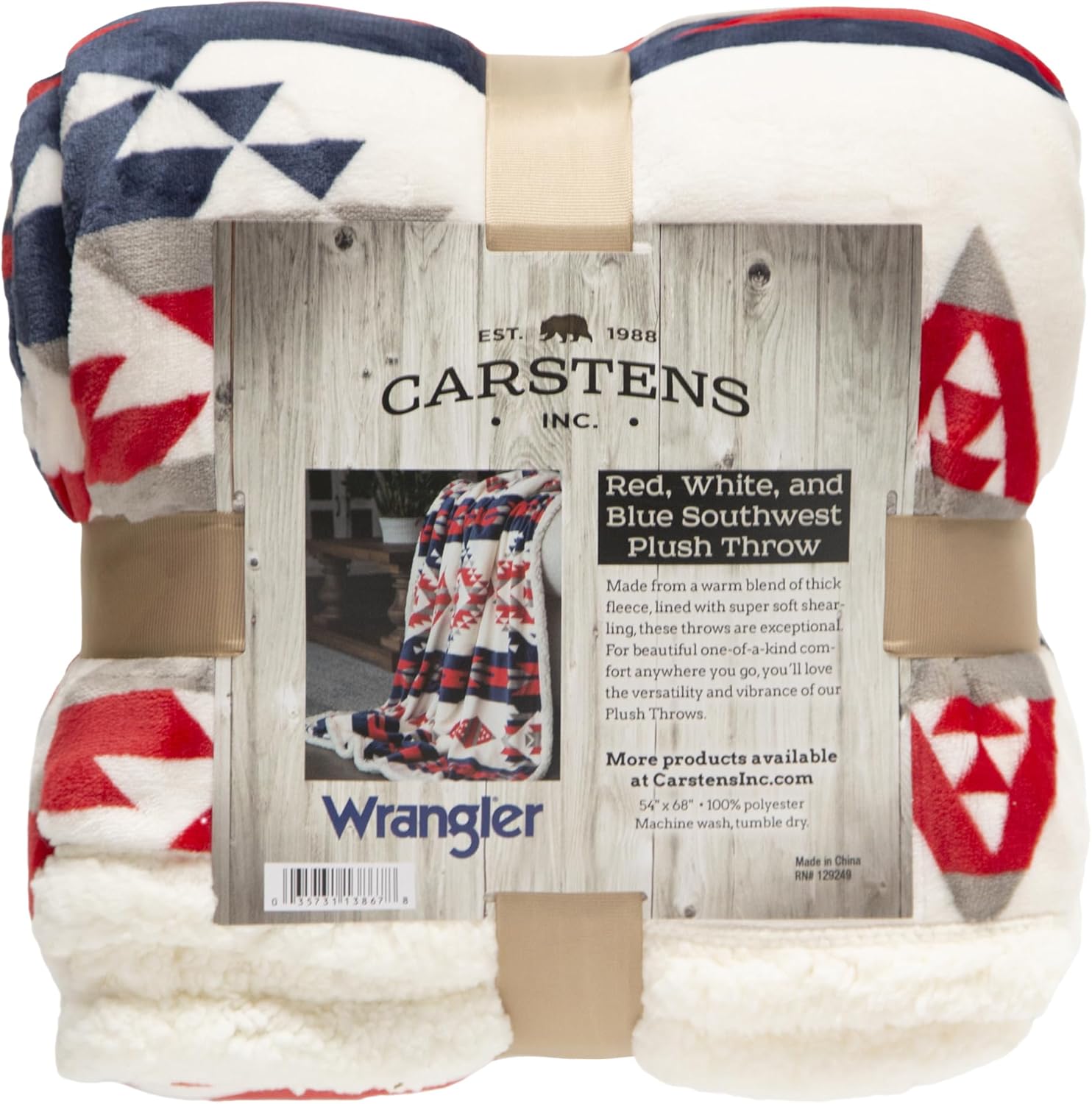 Wrangler Ultra Premium Sherpa Fleece Oversized Throw Blanket