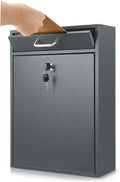 Locking Mailbox with Key 16.2 x 11.2 x 4.7 in - Secure Wall Mount Mail