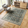 Dripex Vintage Washable Area Rug 3x5 - Low-Pile Entryway Accent