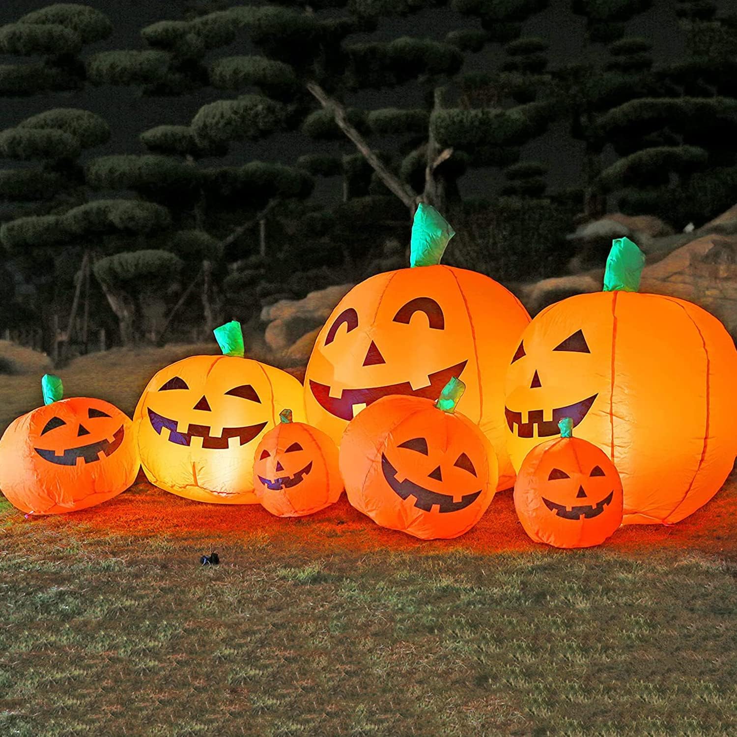 8.0FT Long Halloween Inflatable Pumpkin Patch for Outdoor Fun