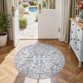 Lima Round Rug 4ft Vintage Machine Washable Area Rug Indoor