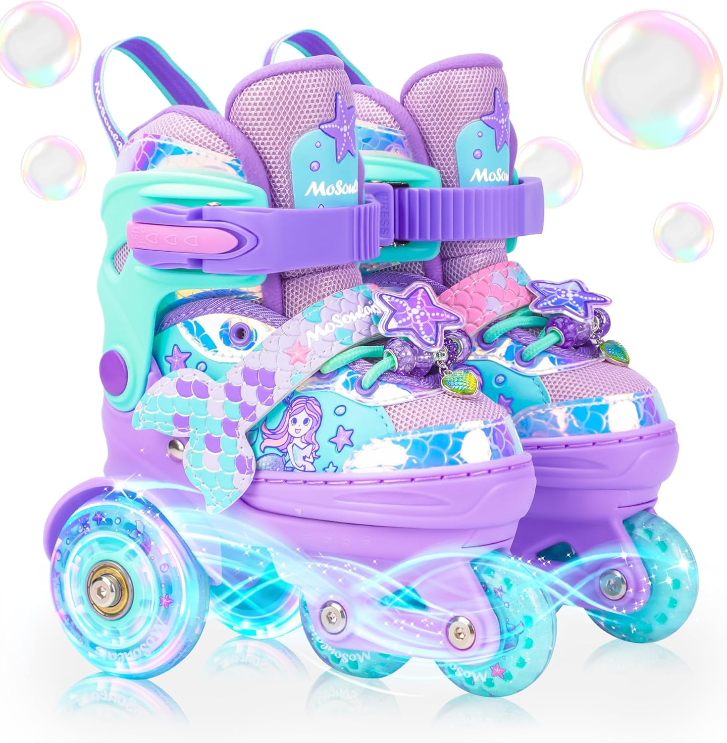 Mermaid Roller Skates for Girls with Light Up Wheels Fun