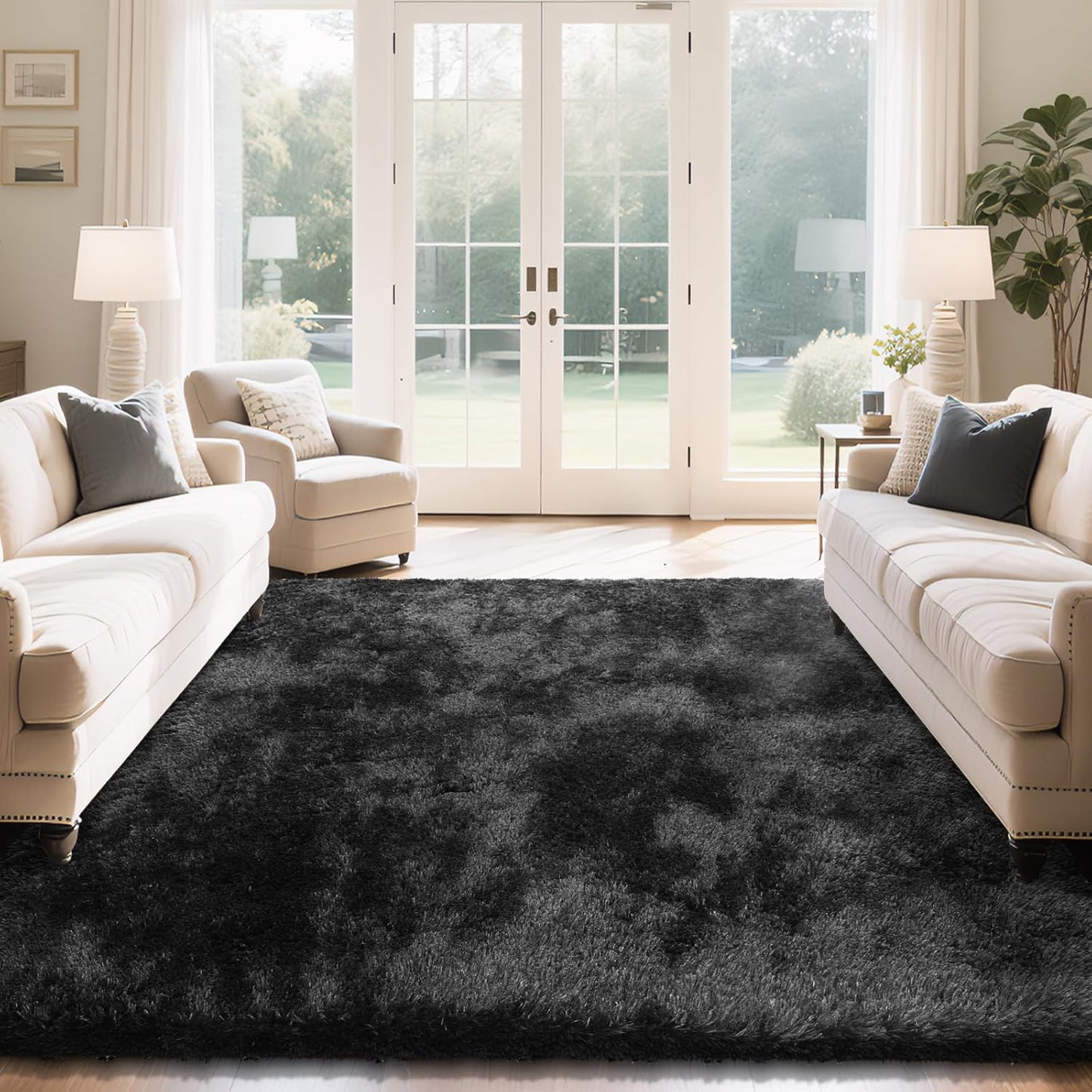 Fluffy Rug Shaggy Area Rug for Living Room and Bedroom Decor