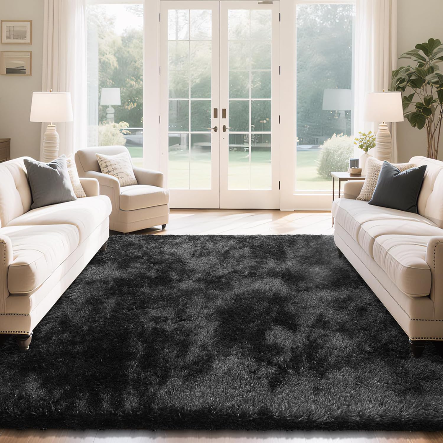 Fluffy Rug Shaggy Area Rug for Living Room and Bedroom Decor