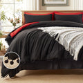 Queen Comforter Set 7 Piece Pom Pom Boho Bedding - All Season Comfort