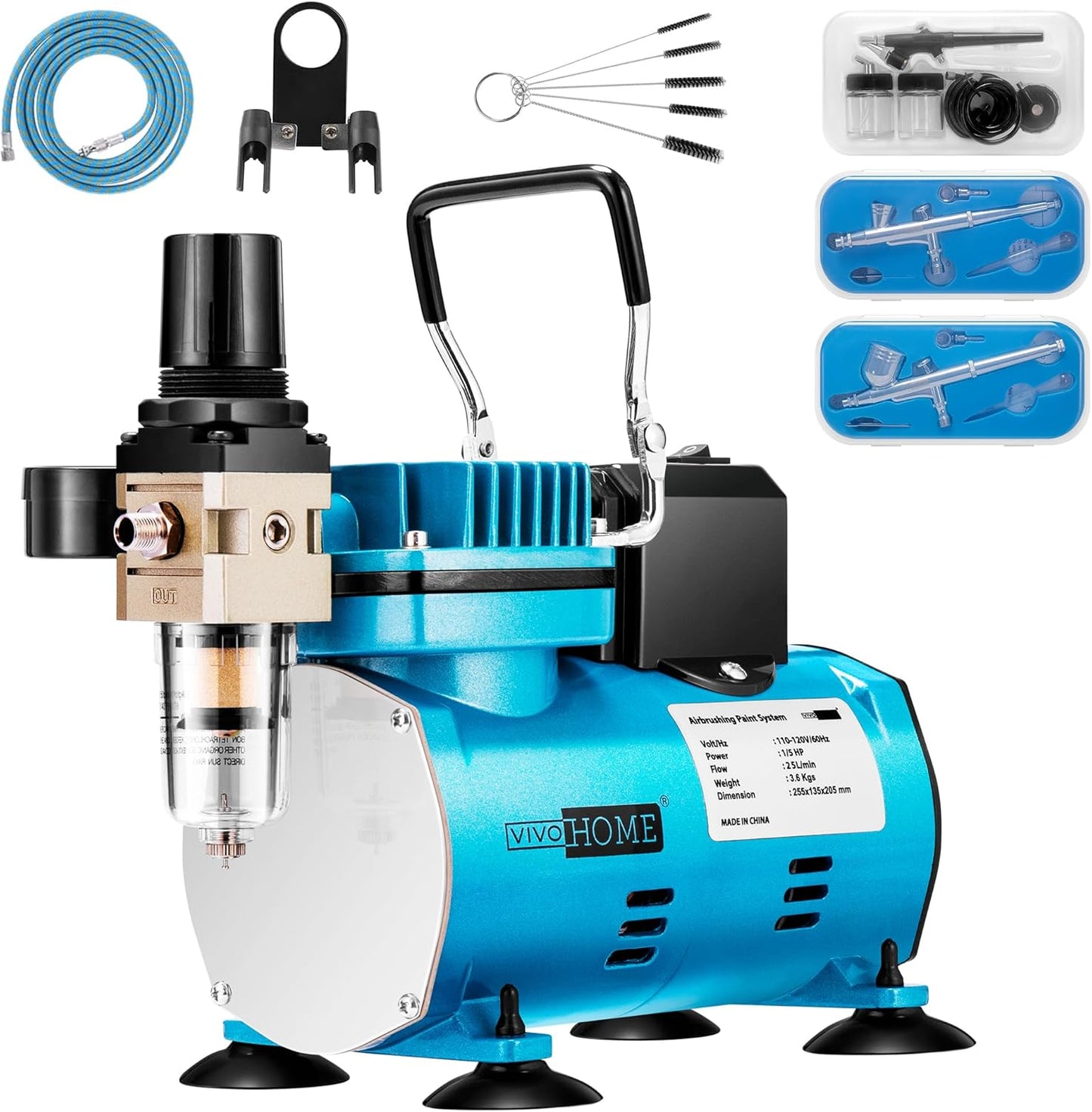 Professional Airbrush Kit, Quiet and Versatile Set