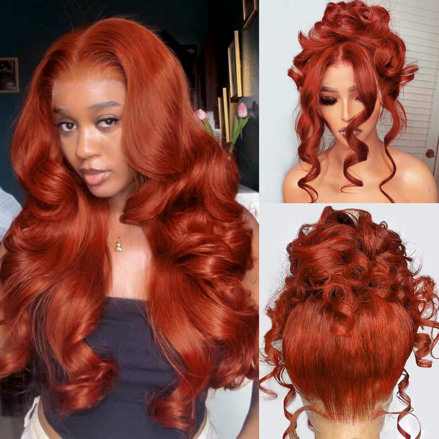 360 Reddish Brown Lace Front Wigs Human Hair for Stunning Looks