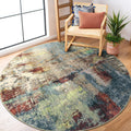 Lahome Modern Abstract Round Rug 5ft - Soft Non-Slip Carpet