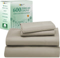 600 Thread Count King Cotton Sheet Set - Cool Taupe Luxury