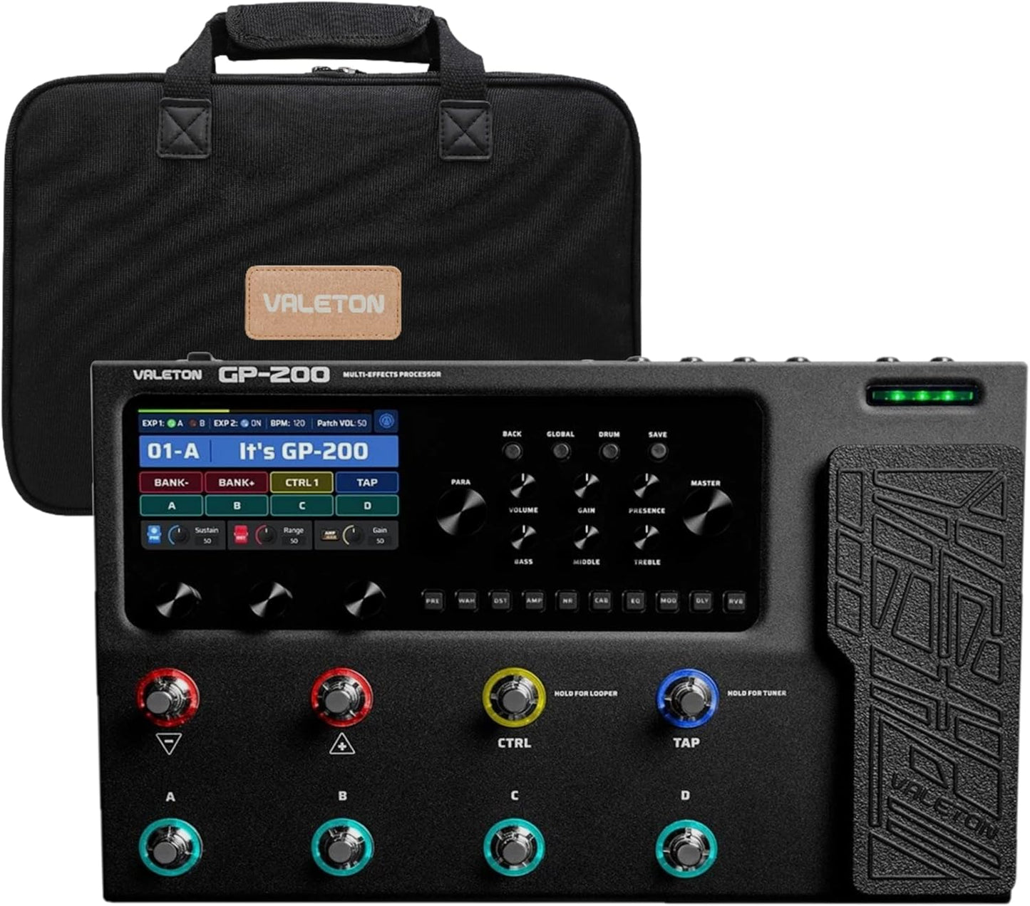 Valeton GP200 Multi Effects Processor Bundle for Live Performance