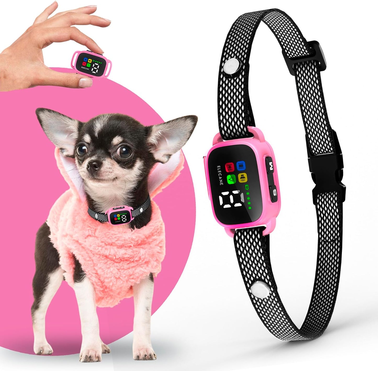 Tiny Bark Collar for Small Dogs - No Shock Anti Barking Device