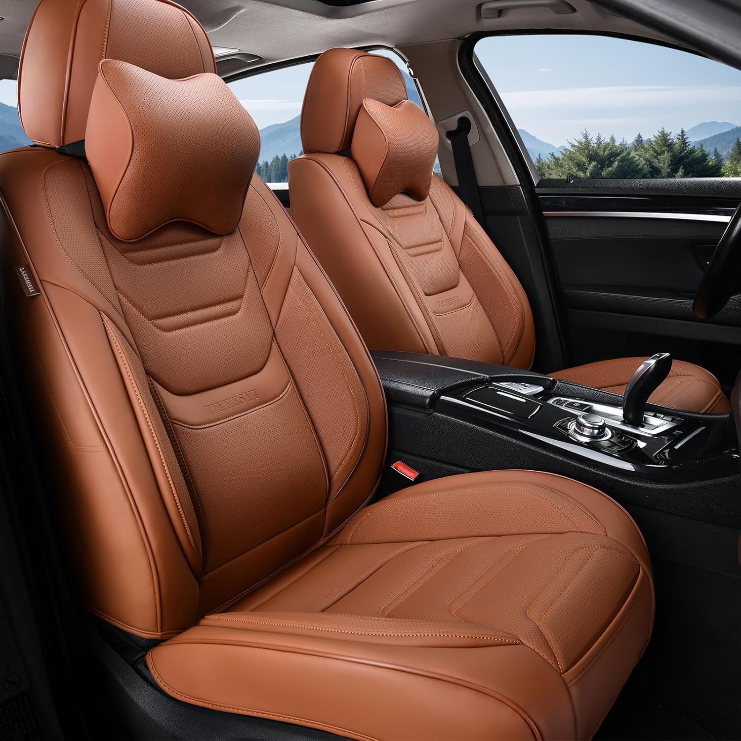 Breathable Leather Car Seat Covers Full Set for Comfort & Style