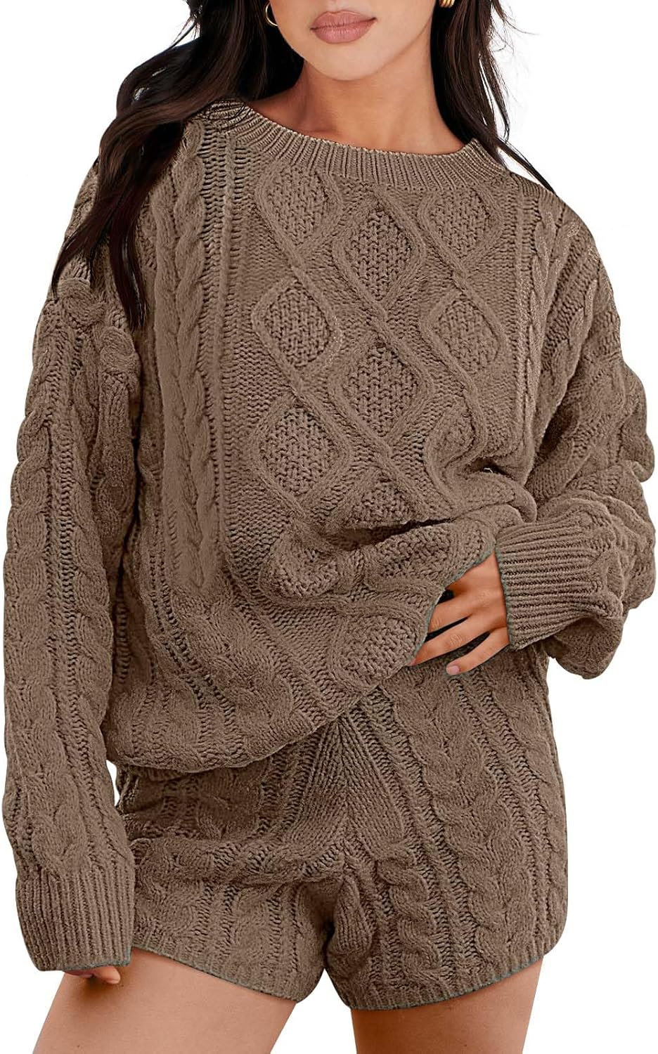 Stylish 2 Piece Sweater Lounge Set for Women by ANRABESS