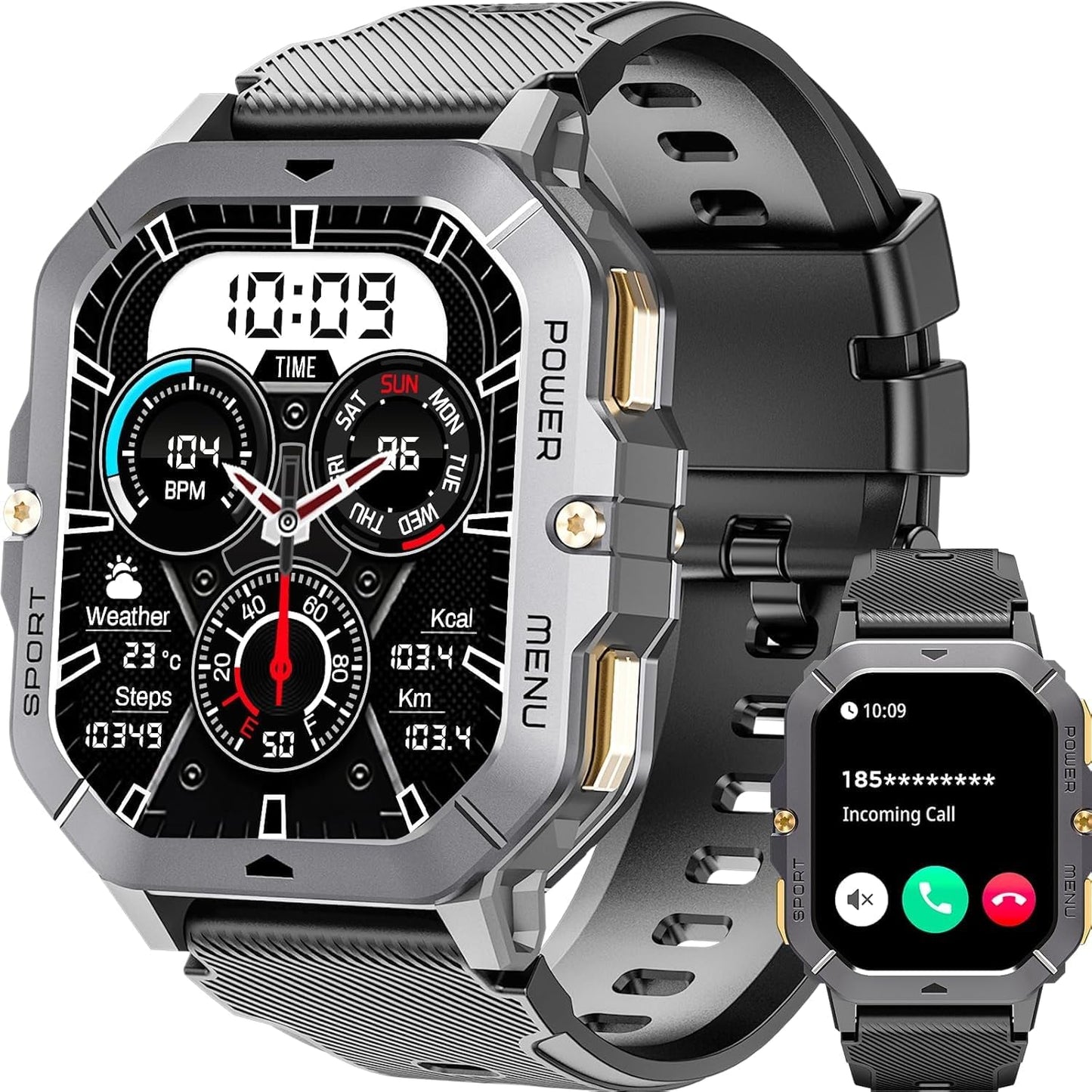 OUKITEL Smart Watch for Men: Rugged Waterproof Fitness Tracker
