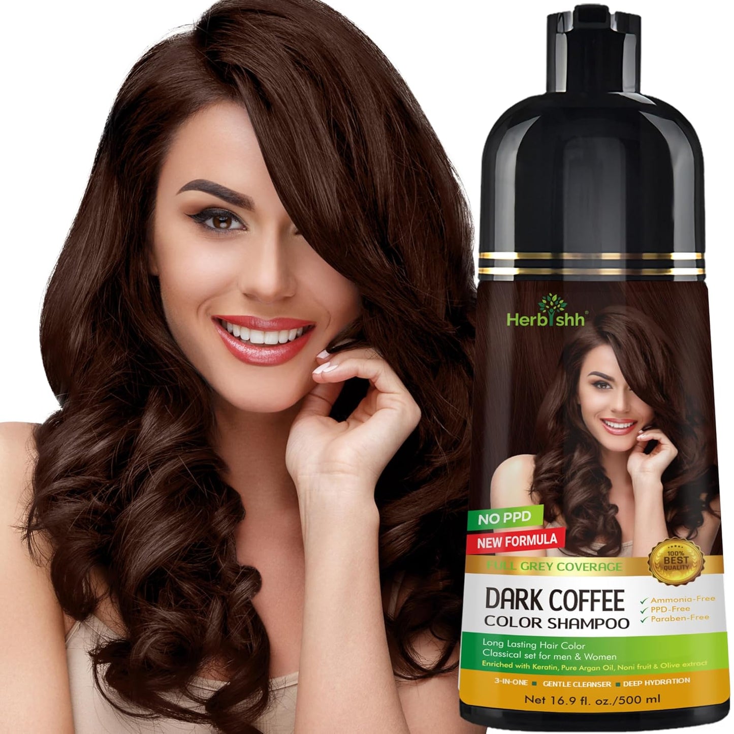 Herbishh Hair Color Shampoo for Gray Magic Dye in Minutes