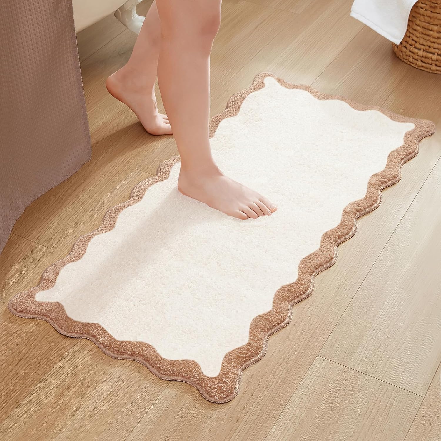 Scalloped Wavy Ripple Bath Mat by MONDAY MOOSE for Cozy Spaces