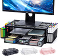Space-Saving Monitor Stand with Drawer & Pen Holders