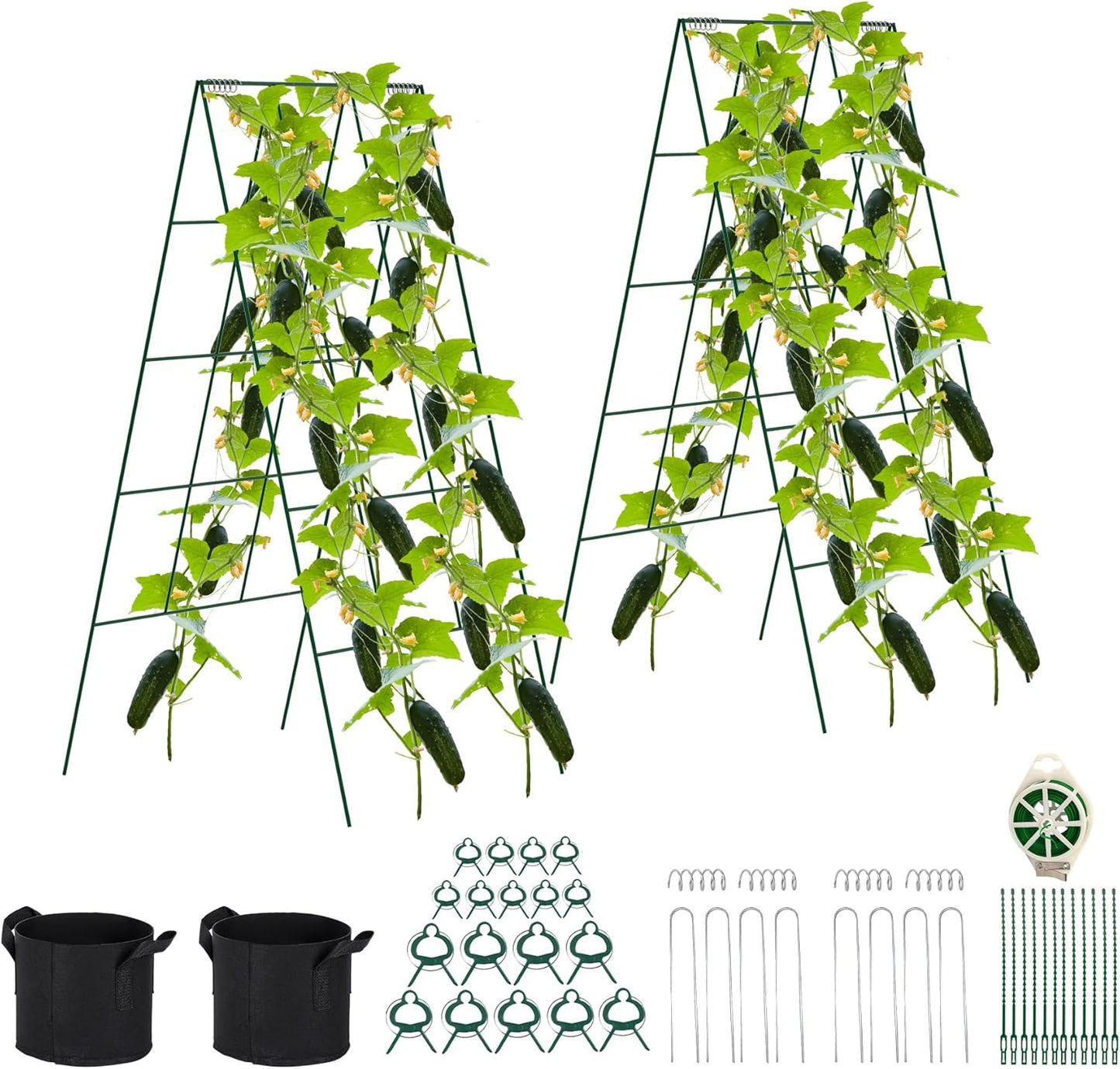 2 Pack Foldable Cucumber Trellis for Climbing Plants Support