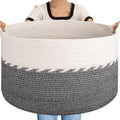125L Extra Large Blanket Basket 25 in x 16 in - Jumbo Cotton Rope