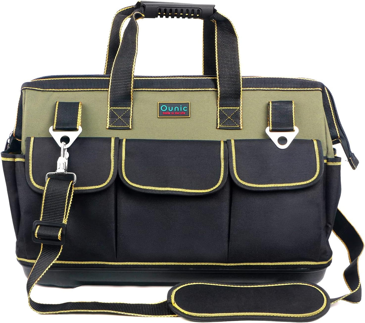 Ounic 20 Inch Heavy Duty Tool Bag with Waterproof Base and Pockets