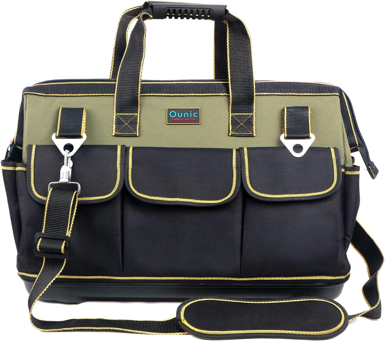 Ounic 20 Inch Heavy Duty Tool Bag with Waterproof Base and Pockets