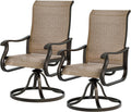 Patio Swivel Dining Chairs Set of 2 - 360 Swivel High Back Comfort