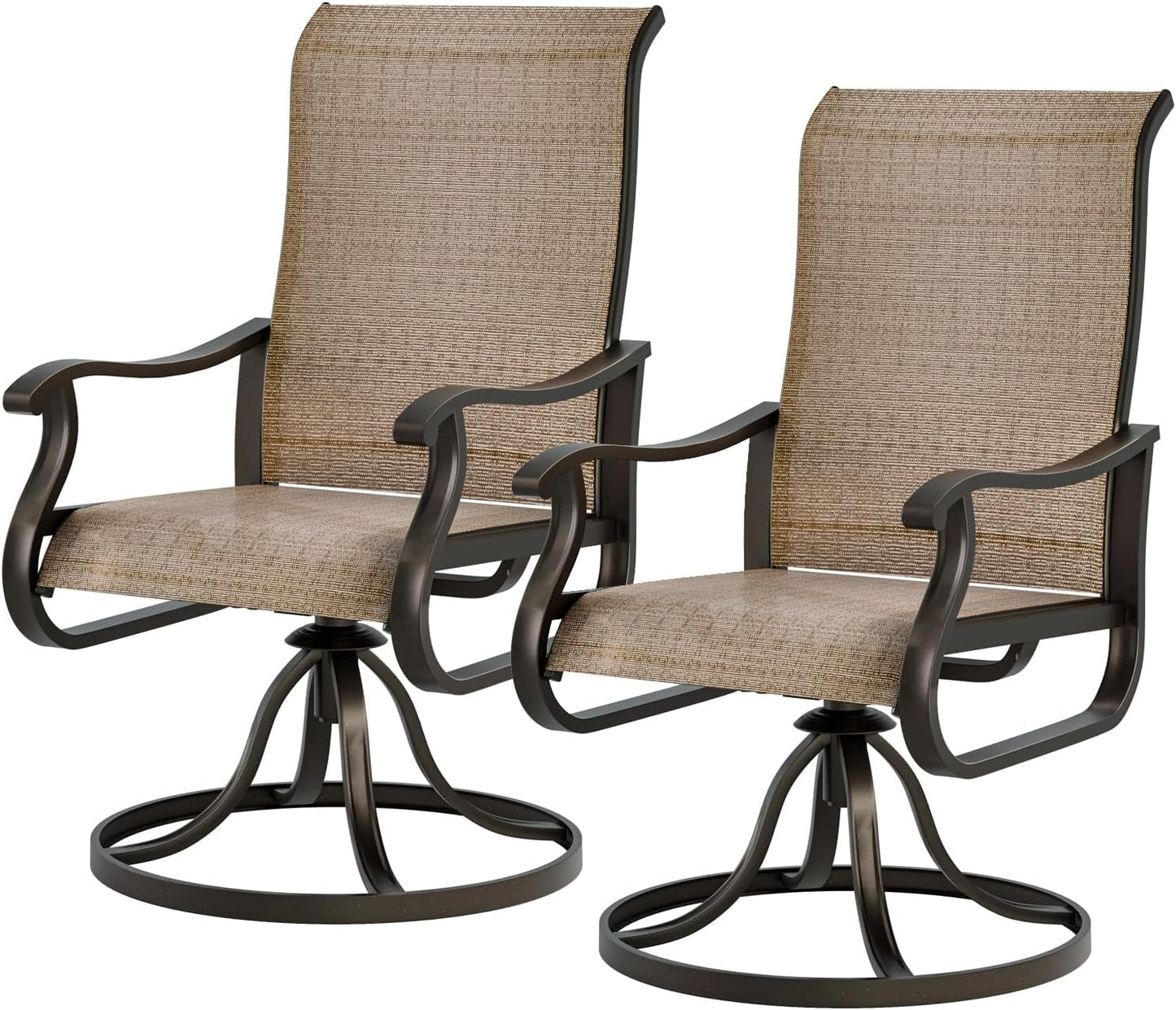 UDPATIO Patio Swivel Dining Chairs Set of 2 for Outdoor Use