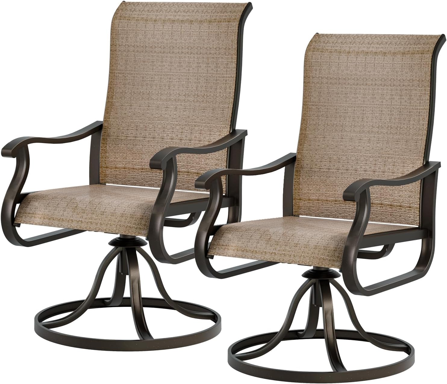 UDPATIO Patio Swivel Dining Chairs Set of 2 for Outdoor Use