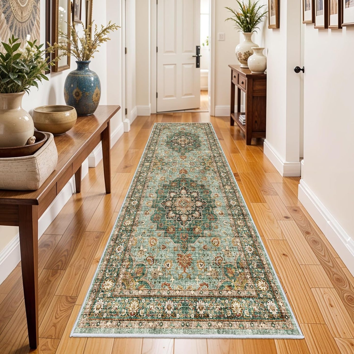 Washable Oriental Hallway Runner Rug - Soft Carpet for Home