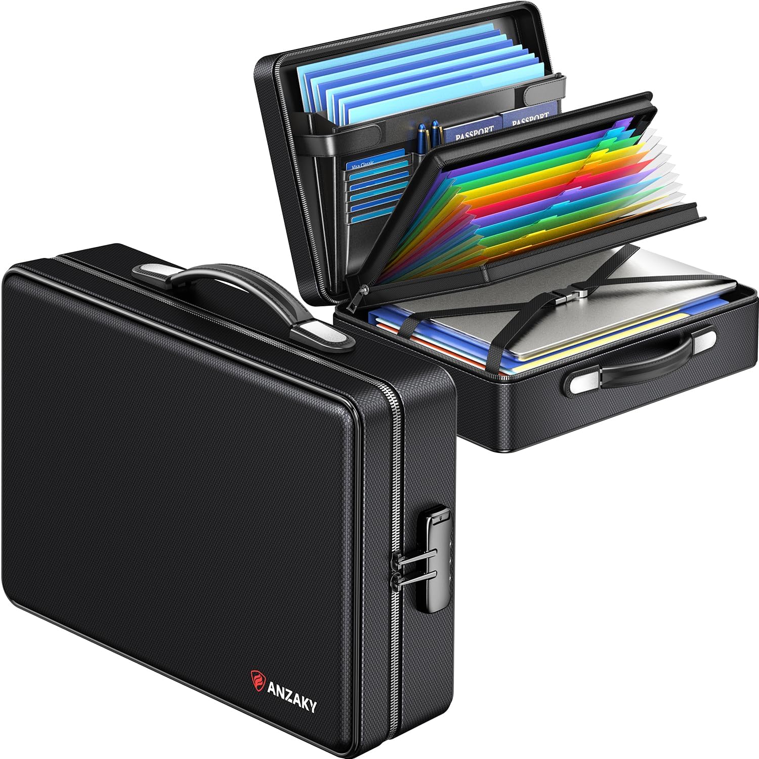 Fireproof Document Box with Zipper and Lock for Safe Storage