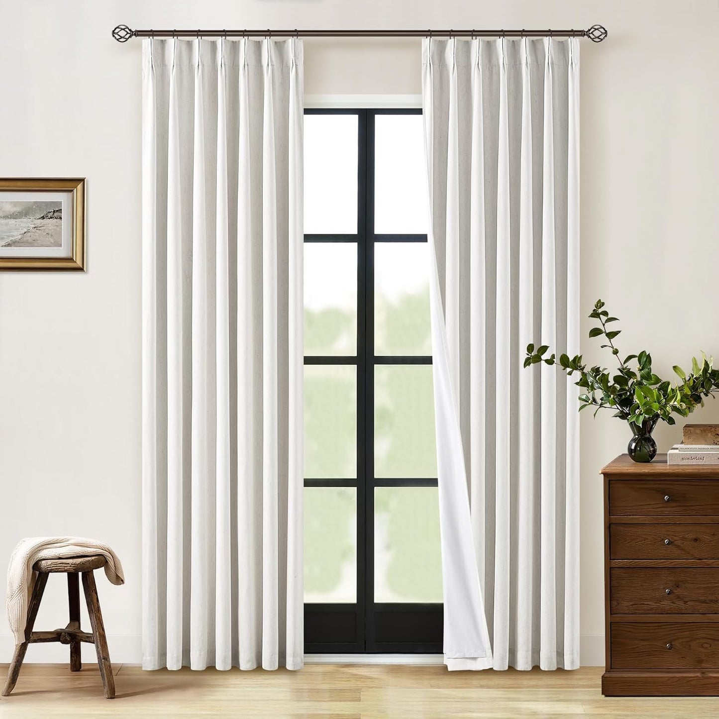 Pinch Pleat Blackout Curtains 86 Inch Length for Elegant Rooms