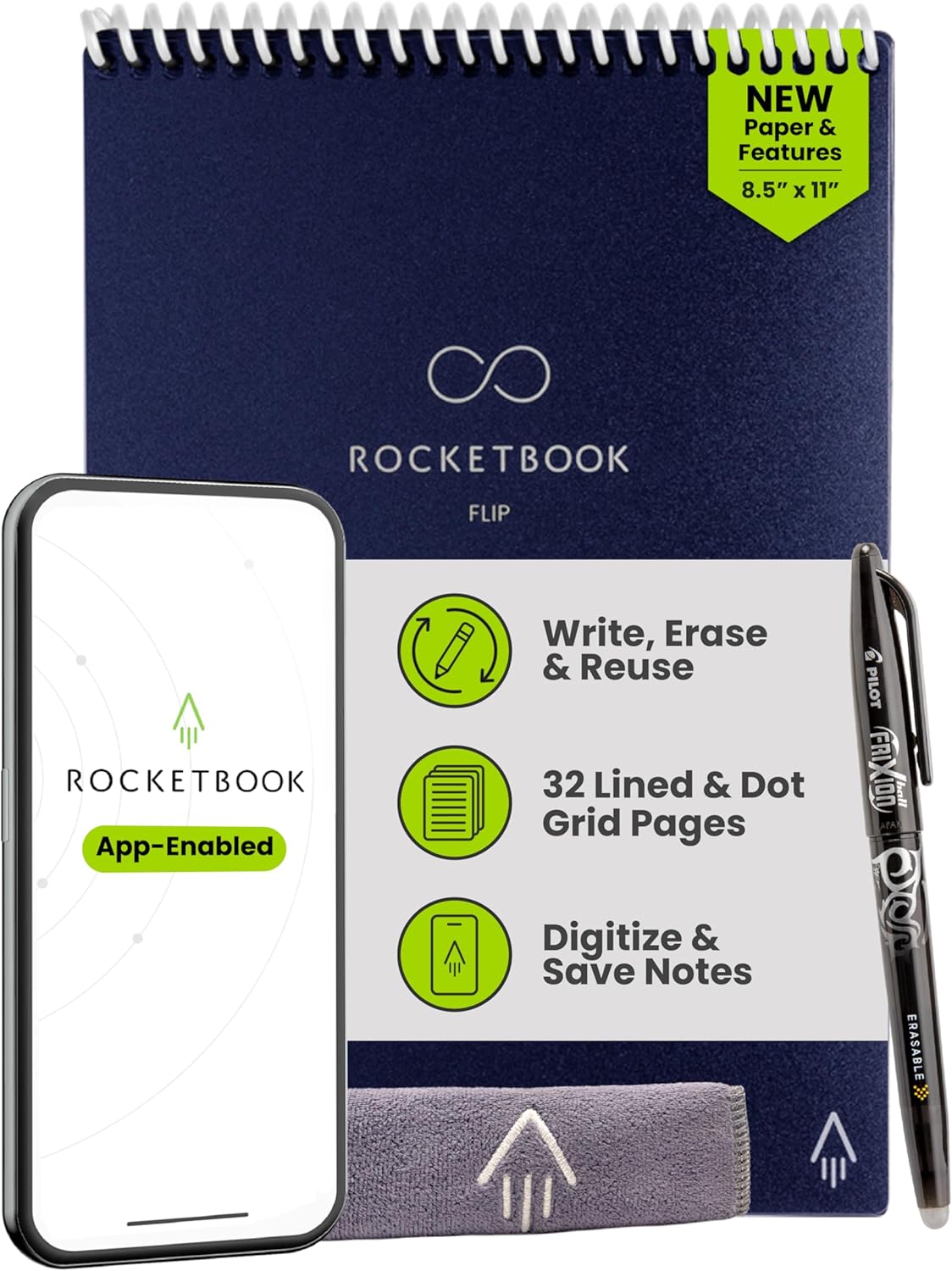 Rocketbook Flip Reusable Smart Notepad for Efficient Note-Taking
