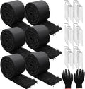 Rubber Mulch Roll 6 Pcs Black Landscaping Edging - Durable Garden Mat