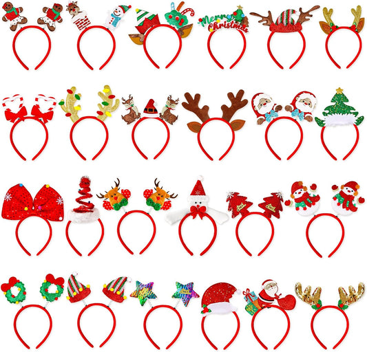 24pcs Christmas Headbands for Festive Party Fun and Cheer