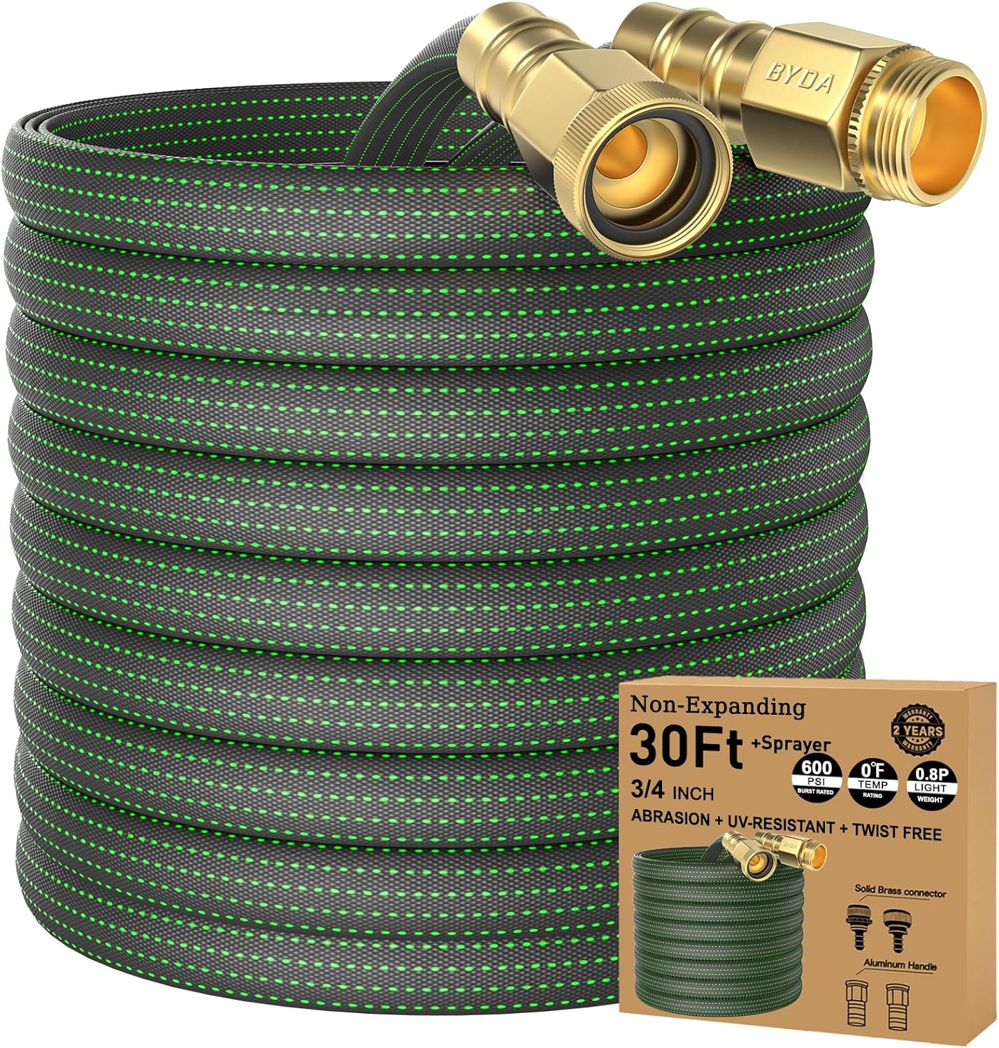 30ft Lightweight Flexible Garden Hose for Easy Watering Tasks
