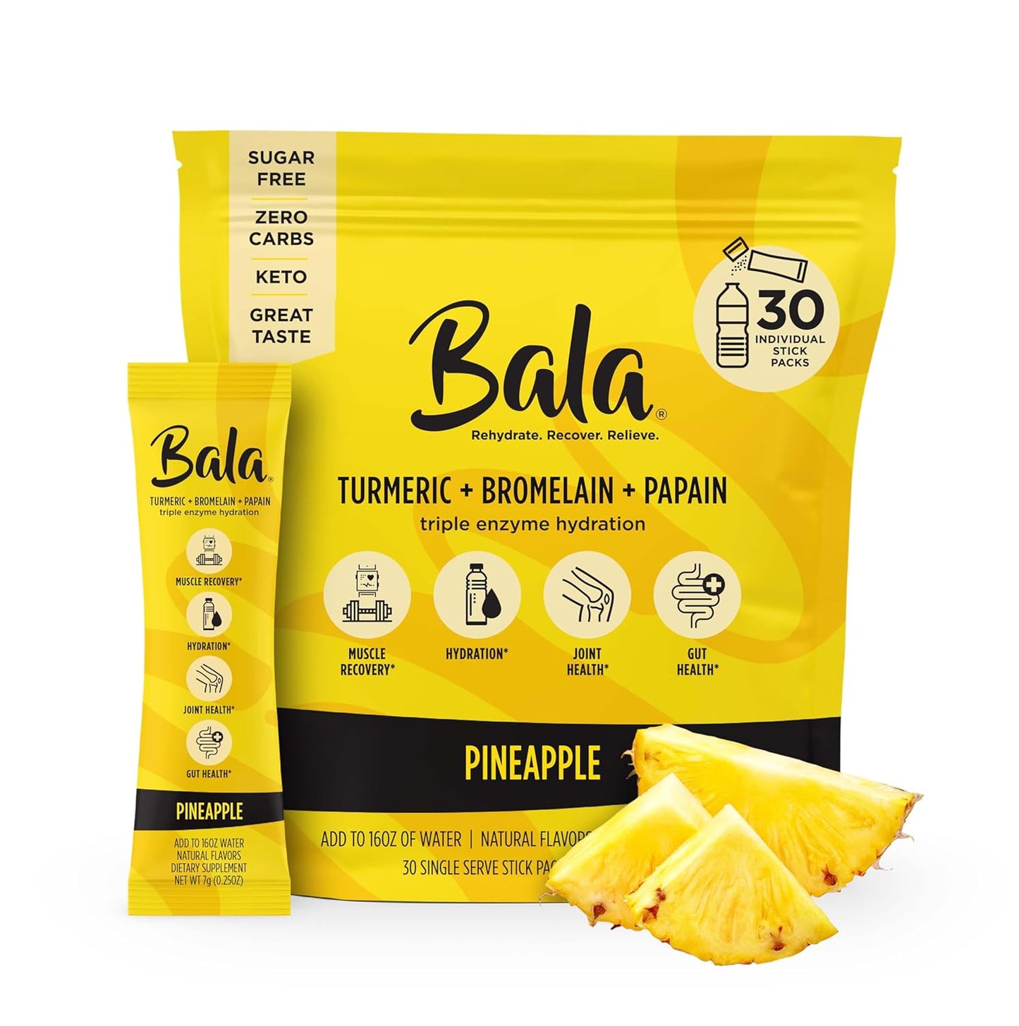 Bala Enzyme Hydration Drink Mix - Turmeric & Pineapple Flavor