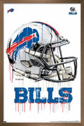 NFL Buffalo Bills Drip Helmet 20 Wall Poster - Bronze Framed