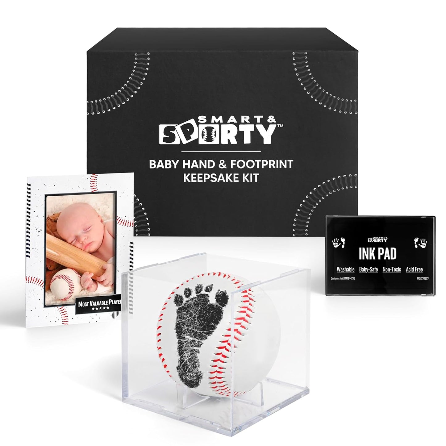 Baby Hand and Footprint Kit - Unique Baseball Keepsake Gift