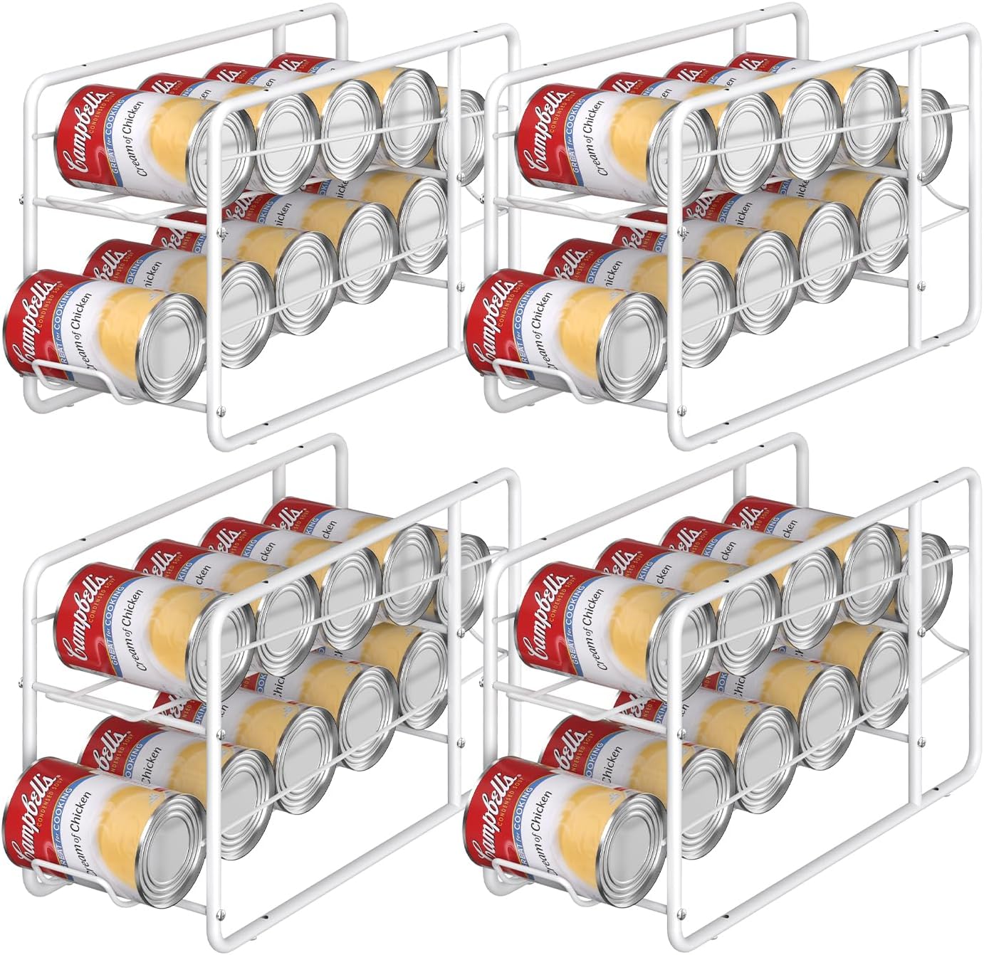 MOOACE 4 Pack Can Dispenser Rack for Kitchen Storage Needs