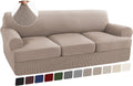 T Cushion 3-Seat Sofa Slipcover Set - Stretch Jacquard Fit