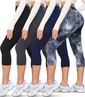 VALANDY Creamlush 4 Pack Capri Leggings for Women - Soft High Waisted