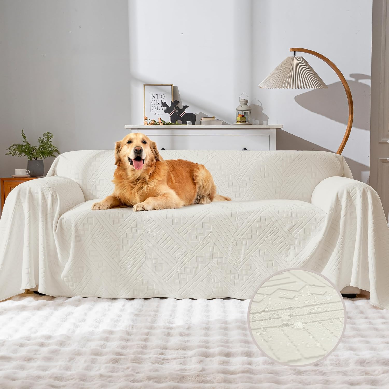 Waterproof Couch Cover for Pets, Stylish Reversible Slipcover