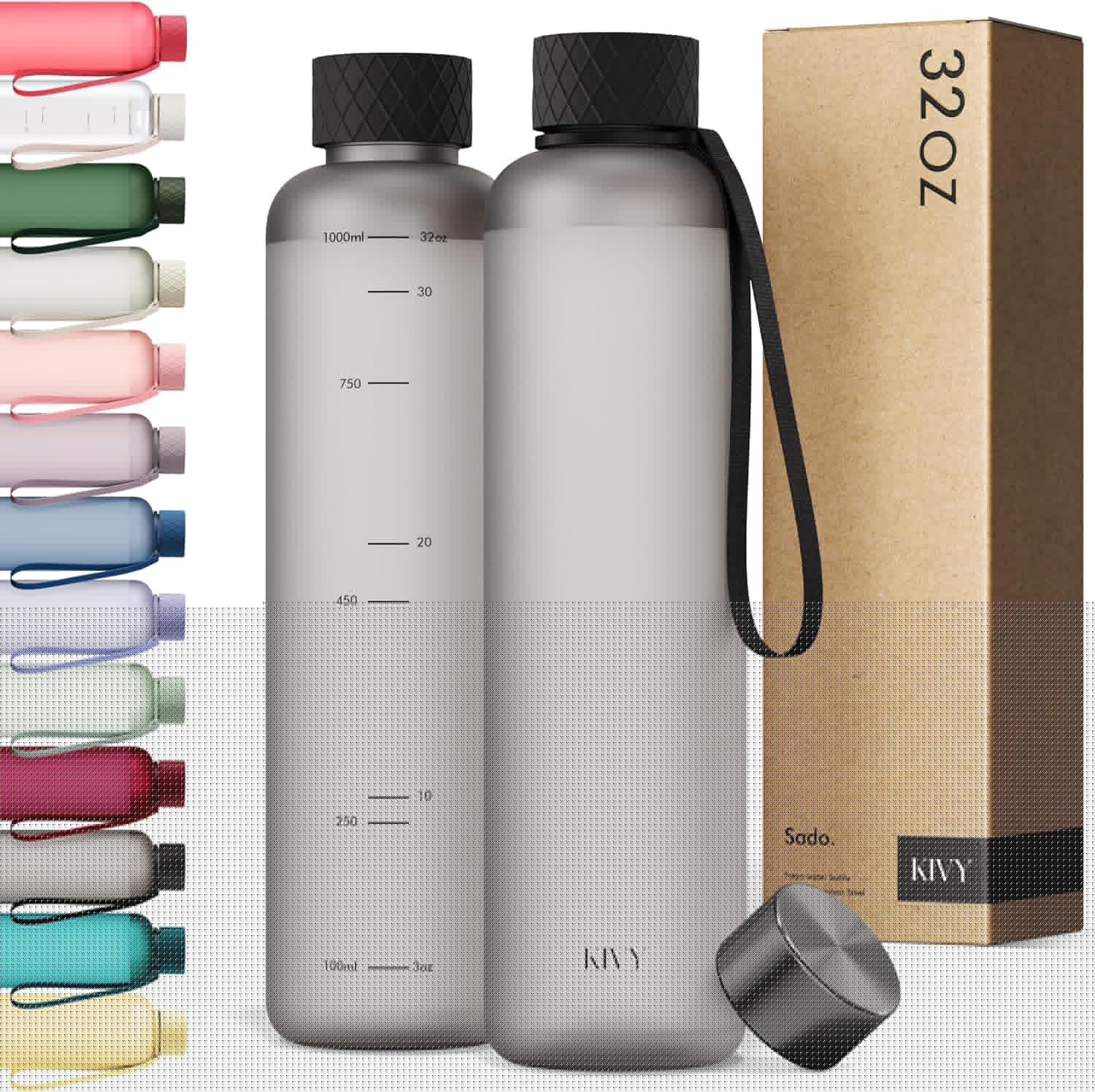 KIVY Slim Water Bottle 32oz - Lightweight & Shatterproof Design