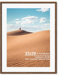 Natural Oak Wood Picture Frame 22x28 - Walnut Finish Poster Frame