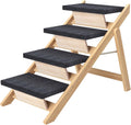 Pet Stairs for Large Dogs 4 Steps - 2-in-1 Foldable Ramp for Beds